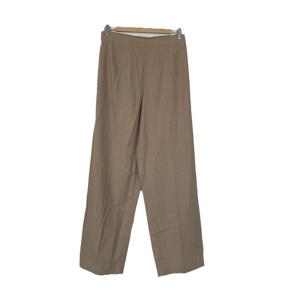 Studio 1940 Pull On Wide Leg Pants Plus Size 18/20W Camel Tan Linen/Cotton Blend